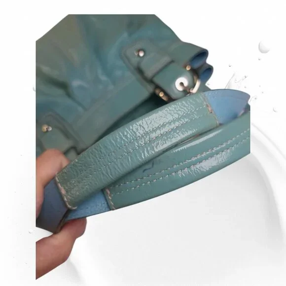 COACH Soho Satchel & Wallet in turquoise patent leather set - Picture 6 of 15